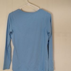Lands End Blue Soft Long Sleeve Size Small Cotton Rayon Blend Top